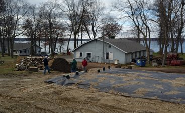 Septic system installation near a lake
