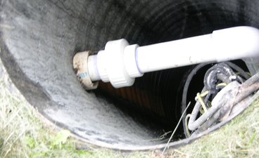 Pvc pipe in underground septic system